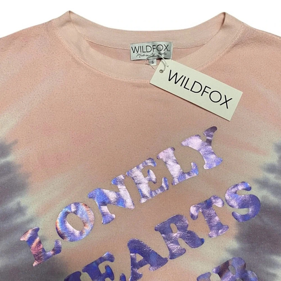 Wildfox Lonely Hearts Club Aurora Tie Dye Roadtrip Sweatshirt Women Small NWT - Picture 7 of 15